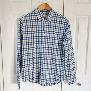 4/$25 Aeropostale Blue/White Gingham Plaid Button Up Shirt